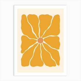 Abstract Flower 01 - Yellow Art Print