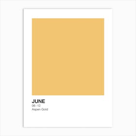 June Birth Month Colour Yellow Art Print