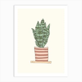 Sansevieria Black Coral In A Pot Art Print