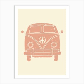 Pink Wall Art Camper Van Print Great Outdoors Wall Art Pink Home Decor VW Camper Gift Art Print