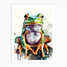 Frog Watercolor Painting Art Print