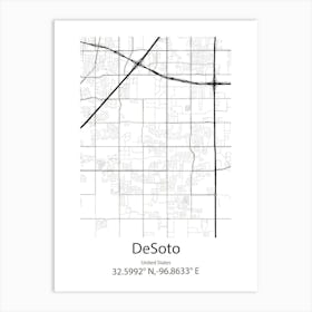 Desoto,United States Minimalist Map Art Print