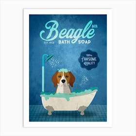 Beagle Bath Soap Company Dog Art Print