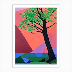 Red Alder Tree Cubist Art Print