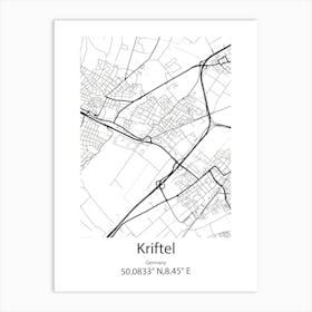 Kriftel,Germany Minimalist Map Art Print