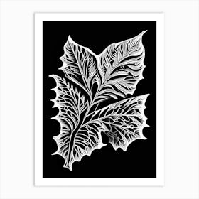 Savory Leaf Linocut 1 Art Print