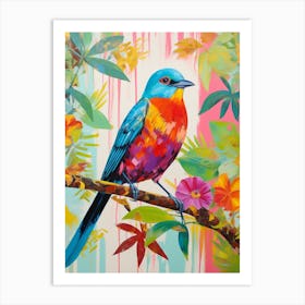 Colourful Bird Painting Swallow 1 Art Print