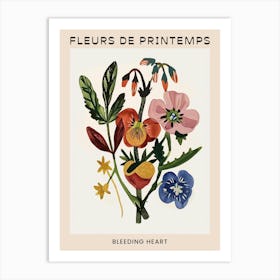 Spring Floral French Poster  Bleeding Heart 1 Art Print