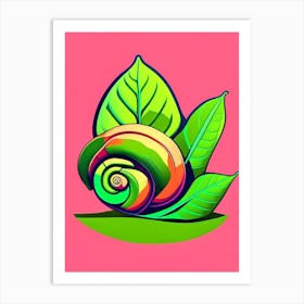 Garden Snail Eating A Leaf 1 Pop Art Art Print