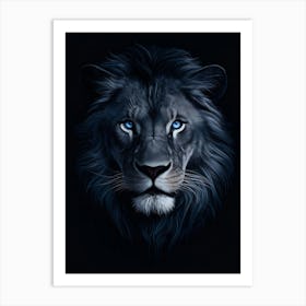 Blue Eyes Lion Art Print