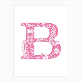 Letter B Pink Art Print