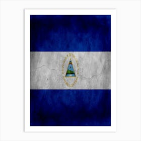 Nicaragua Flag Texture Art Print