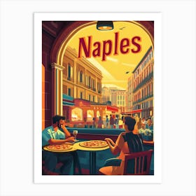 Aihrgdesign A 1970s Inspired Travel Poster For Naples Depicti Ae462572 913d 44d9 80c3 7d6913cf9220 2 Art Print