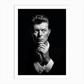 Black And White Photograph Of David Bowie Art Print