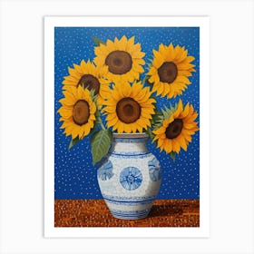 Sunflowers In A Vase 11 Art Print