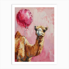 Cute Camel With Balloon Art Print