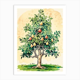 Pear Tree Storybook Illustration 2 Art Print