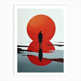 Man In The Red Coat, Minimalism Art Print