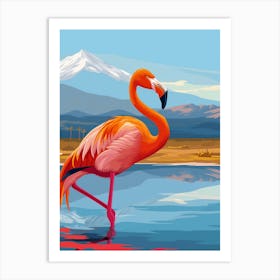 Greater Flamingo Andean Plateau Chile Tropical Illustration 5 Art Print