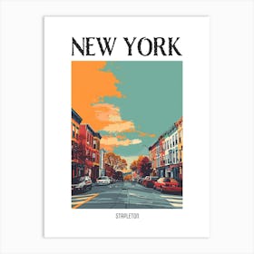 Stapleton New York Colourful Silkscreen Illustration 3 Poster Art Print