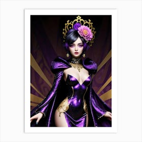 Aphrodite Style Women in Purple Art Print