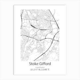 Stoke Gifford,United Kingdom Minimalist Map Poster