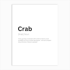 Crab Definition Meaning Poster