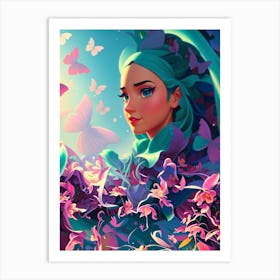 Butterfly Girl 3 Art Print