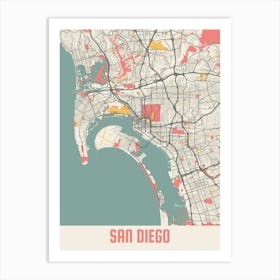 San Diego Map Poster Art Print