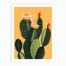 Christmas Cactus Plant Minimalist Illustration 8 Art Print