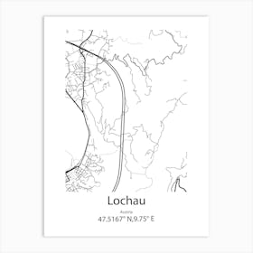 Lochau,Austria Minimalist Map Art Print