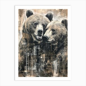 Kitsch Bear Painting 2 Art Print