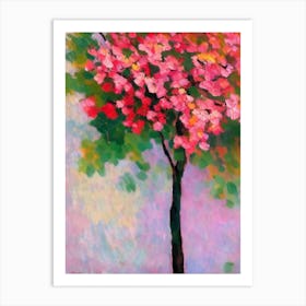 Flowering Cherry tree Abstract Block Colour Art Print