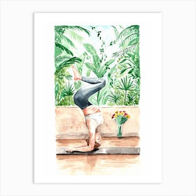 Headstand Yoga Pose Art Print
