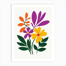 Flowers On A White Background 4 Art Print