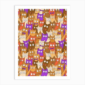 Spooky Crazy Cats 1 Art Print