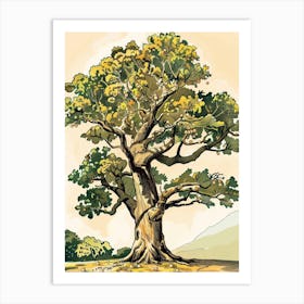 Chestnut Tree Storybook Illustration 3 Art Print