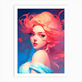 Pink Haired Girl-Reimagined 4 Art Print