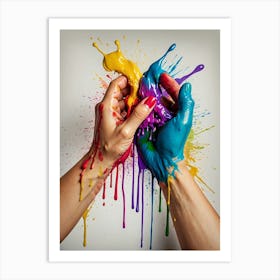 Colorful Hands Canvas Print Art Print