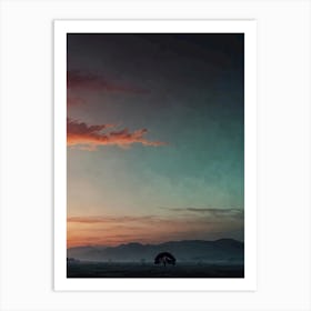 Sunset In The Savannah Art Print