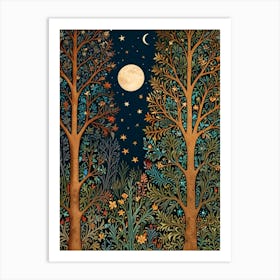 William Morris Moonlight In The Forest 38 Art Print