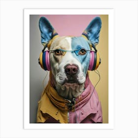 Dog With Headphones 5 Art Print