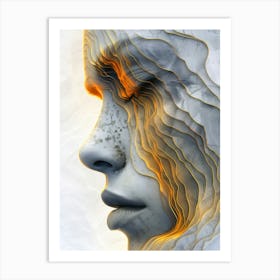 Abstract Of A Woman'S Face Extraordinary femininity woven with threads of gold 4 Art Print