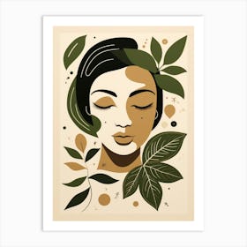 Woman With Leaves 6 Art Print