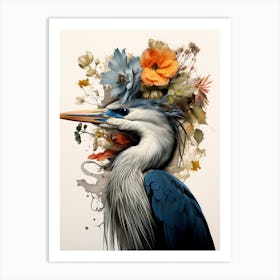 Bird With A Flower Crown Great Blue Heron 5 Art Print