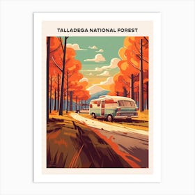 Talladega National Forest Midcentury Travel Poster Art Print