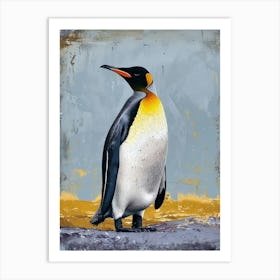 King Penguin Bleaker Island Colour Block Painting 3 Art Print