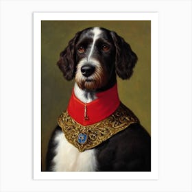 German Wirehaired Pointer 2 Renaissance Portrait Oil Painting Art Print