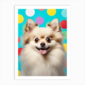 Photographic Pop Art Pomeranian Polka Dots Art Print