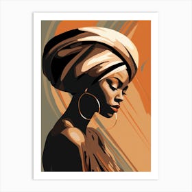 African Woman In A Turban Art Print